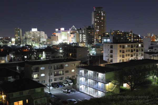 聖蹟桜ヶ丘駅周辺(北東)方向の夜景を望む