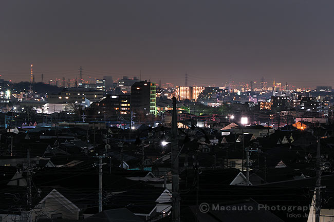 横川町・八王子市街（東）方向の夜景を望遠で捉える