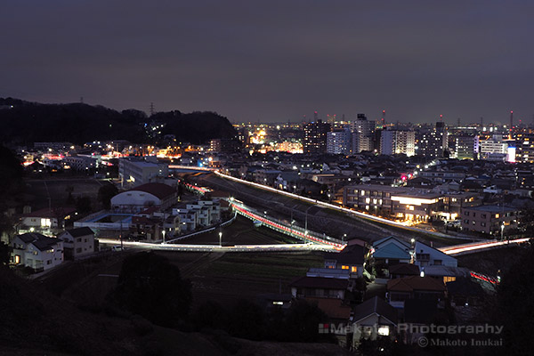 一ノ宮・百草(北西)方向の夜景を望む